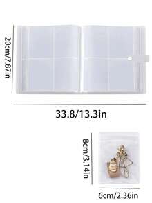 1pc 160 Slots Matte Transparent Jewelry Storage Album With 40pcs Oxidation-Resistant Pouches, Organizer For Rings, Earrings And Necklaces For Women Storage Organizer Travel Holiday Essential Fall Decor Autumn Halloween