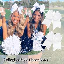 6pcs/20pcs Large Cheer Bow Scrunchies, Grosgrain Ribbon Cheer Bows Elastic Hair Ties Suitable For Students, College Students, Teenagers, Advanced Cheerleaders - Multicolor - View 10