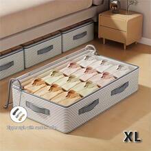 大容量床下收纳袋，适合旅行等多种场景 - 多层条纹设计，2 种尺寸可选，便携时尚的女装收纳袋，混合色彩和优雅图案，是理想的家居收纳之选 - 彩色 - 查看 6