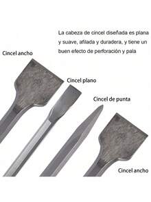 KOKILA 4 Piezas Cincel Piedra Piso Sds Taladro Rotomartillo Concreto Gurbia 25cm Util – Juego cinceles de martillo rotativo,Juego de brocas de carburo para mampostería de,Juego de brocas de carburo para mampostería de,Juego de cinceles para taladros de martillo giratorio, 4 piezas, juego de brocas de hormigón de mampostería, cinceles planos de punta, estuche de almacenamiento, brocas SDS Plus de acero - Plateado - Ver 9