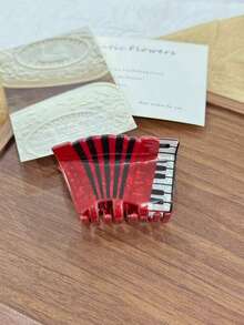 1pc Autumn/Winter Musical Instrument Piano & Cello Hair Clip, Women's Hair Accessory, Suitable For Birthday & Valentine's Day Gifts Fall Claw Clip Hair Accessories For Women For Vacation Outfits Woman Elegant Hair Clutch