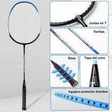 AdooAdii Juego de Bádminton 2 Raqueta y 3 Gallos Set de Badminton Bolsa de Transporte Ligero Resistente para 2 Jugadores Niño Niña Adulto Sports Deporte Juego al Aire Libre Espacio Techado Patio - 1 - Ver 8