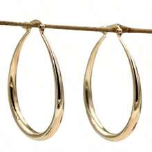 1 Pair 30mm Gold Plated Hoop Earrings - Bohemian Minimalist Colorful Hoops For Women, Dainty Elegant Jewelry, Perfect Gift For Daily & Special Occasions - 金色 - 查看 5