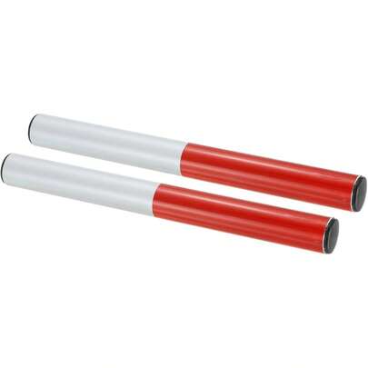 Junior Relay Track Baton, 2 Pack PVC Plastic Race Field Running Baton Relay Stick For Outdoor Athletics Sport Game Tool, White