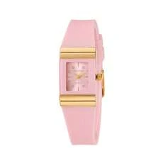 1pc Women's Pink Silicone Strap Quartz Wrist Watch, & Stylish