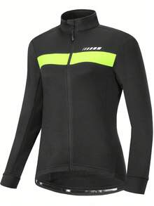 Qualicos Women's Warm Cycling Jacket, Long Sleeve, 3-Pocket Thermal Lined, Windproof Cycling Outerwear For Winter - Green - View 7