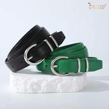 2-Pack Women's Leather Belts For Jeans And Dresses Plus Size - J-黑+綠 - 查看 7
