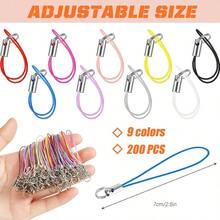Frienda 200 Pcs Cell Phone Charm Straps USB Drive Lanyard Phone Ring Strap For Charm USB Drive Keychain DIY