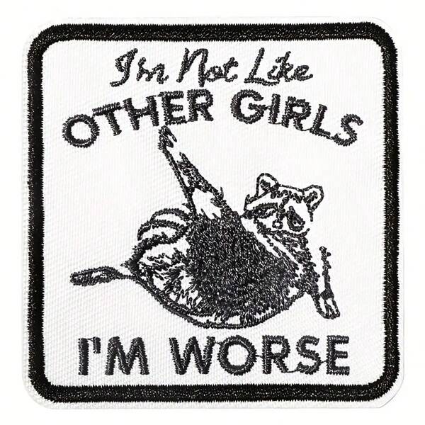 1/2 lustige Cartoon Waschbär bestickte Patch Dekoration Aufkleber, künstlerischer dekorativer Stoffpatch. Zum DIY Dekorieren auf Kleidung, Rucksäcken, Hüten und anderen Accessoires. Zum Aufbügeln, Aufnähen