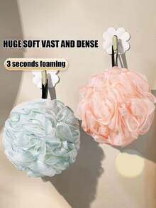 2 miếng bọt biển xơ mướp hình hoa, có vòng treo tẩy tế bào chết mềm mại, bông tắm tẩy tế bào chết nhẹ nhàng tạo nhiều bọt, bóng tắm tạo bọt massage lưng, có thể tái sử dụng để tẩy tế bào chết chăm sóc cá nhân và làm sạch cơ thể, cũng thích hợp để trang trí phòng tắm, chất liệu thân thiện với da, phụ kiện tắm thiết yếu, tẩy tế bào chết bền, vật dụng không thể thiếu cho những người đam mê SPA tại nhà - Nhiều màu - Xem 3
