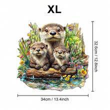 Otter Wooden Puzzle, Asymmetrical Animal Shaped Wooden Jigsaw Puzzle Toy, Unique Party Game Gift, Decorative Art Puzzle, Tabletop Magic Puzzle, Unique Children's Educational Puzzle, Holiday Gift, Adult Wooden Puzzle, Christmas Gift, Back To School Gift, Birthday Gift - Multicolor - View 9