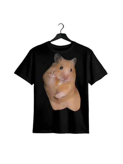 Funny Hamster Meme T-Shirt - "Peace" Graphic, 100%, Oversized Vintage Style Tee For Men &Amp; Women, Casual Summer Top With Applique Detail