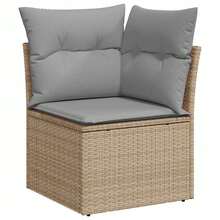 Garten-Sofa-Set 5 pcs Beige und Hellgrau 264 x 154 x 85 cm