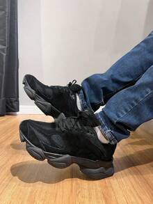 Men's Women's Stylish Comfortable Soft Walking Fitness Sneakers - 黑色 - 查看 2