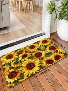 1pc New Sunflower Pattern Anti-Slip Doormat, Suitable For Living Room, Bedroom, Indoor - Machine Washable - Flannel Material, Delicate Wrap, Skin-Friendly, No Pilling, Water-Resistant Easy Care, Odorless - Ideal For Home Decor, Room Decor, Living Room Carpet, Bedroom Carpet, Bathroom Carpet, Kitchen Carpet, Area Rug, Hotel Decor - Area Rug, All Season Use