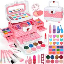 PINK AND WHITE - Girls' Children's Makeup Set, Washable Girls' Makeup Set, Washable Children's Makeup Set, Cosmetics Gift Set, Suitable As A Birthday Or Christmas Gift For Girls Aged 3 And Above. - Hồng - Xem 1