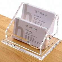 1pc High-End Transparent Acrylic Business Card Holder, Large Capacity Front Desk Card Organizer, Creative Desktop Business Card Display Stand