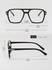新款大框复古风格透明眼镜，百搭时尚，可配度数镜片 - 無色 - 查看 11