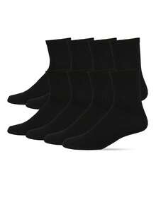 8/12 Pairs Crew Socks Cotton Solid Color Athletic Sports Workout Compress Soccer Running Men's Women's Unisex Comfort Cozy Sweat-Absorbing Anti-Slip Comfy Value Pack - 黑色 - 查看 3