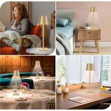 1pc Cordless Rechargeable Lamp With Touch Control, 3-Color & Dimmable LED Desk Lamp For Living Room, Bedroom, Office, Study, Dining Room, Outdoor