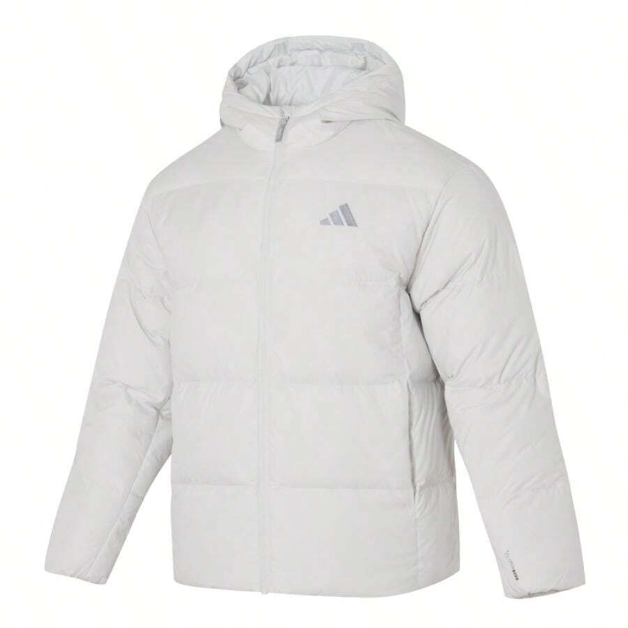Adidas Men's Cotton Padded BASIC DOWN JKT Sports Hooded Lightweight Jacket KC2477 - Track Gray - View 1