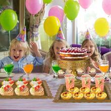 Gold Cake Stand Set 5 Pcs Metal Round Cupcak Stand Cookies Dessert Display Plate Serving Tower Tray Platter With Handle For Baby Shower Wedding Birthday Party Celebration Gold 5 Size - Vàng - Xem 3