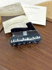 1pc Autumn/Winter Musical Instrument Piano & Cello Hair Clip, Women's Hair Accessory, Suitable For Birthday & Valentine's Day Gifts Fall Claw Clip Hair Accessories For Women For Vacation Outfits Woman Elegant Hair Clutch