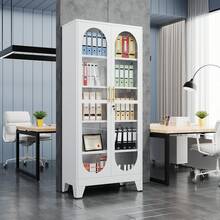 70.9" Glass Door Display Cabinet, Heavy Duty Metal Storage Shelves With Lock, 4-Tier Bookcase With Adjustable Shelves, Tall Curio Cabinet For Living Room, Home Office, Clinic, Exhibition - White - View 8
