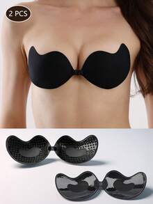 2 piezas Sujetadores adhesivos de silicona | Sujetador invisible sin tirantes con efecto push-up para mujeres | Esencial para vestidos sin espalda - Cubre pezones autoadhesivos con soporte de elevación - Multicolor - Ver 38