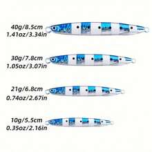 1 件/套 5 件金属铅笔形鱼饵 - 适用于鲶鱼、鳟鱼、鲤鱼、鲷鱼、鲷鱼、红尾鱼 - 慢沉逼真鱼形铅笔鱼饵，带渔具盒 - 彩色 - 查看 18