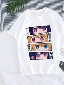 Fashion Women T-Shirt Manga Anime Oshi No Ko Harajuku Ullzang T Shirt Female Ai Ruby Akane Aquamarine Hoshino Clothes Tops - 白色 - 查看 1