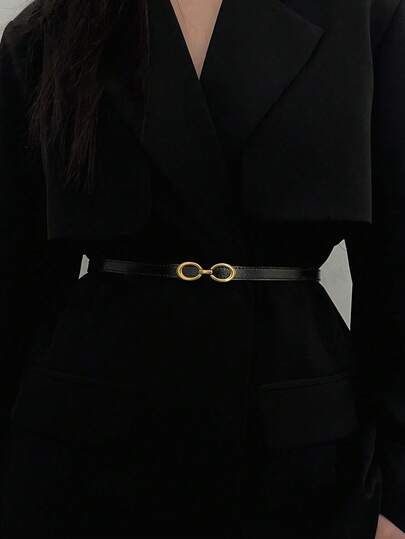 1pc Women's Adjustable Decorative Waist Belt, Can Be Paired With Dresses, Suits, Sweaters, Simple Thin Waist Belt, Korean Style