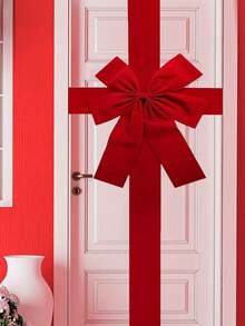 1 件圣诞门挂蝴蝶结 DIY 蝴蝶结丝带圣诞装饰婚礼生日派对家居前门入户门卧室装饰节日装饰 - 彩色 - 查看 6