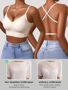 1pc Women's Sexy Backless Strapless Bra - Seamless Non-Transparent Cups, Adjustable Shoulder Straps, Thin Profile For Wedding, Formal, Evening Dresses - No Underwire Needed, Bridal Lingerie & Special Occasion Bras, Evening Wear Support, Modern Bra Design, Comfortable Fit Bra - trắng - Xem 4