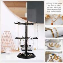 Keychain Holder Rack, Small Pendant Display Rack, Storage Rack, Rotating Rack - 2 layers of rotation - View 5
