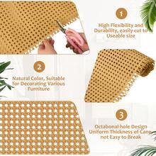 Rattan Cane Webbing Roll - Light Brown Plastic Anti-Vine Sectioning Material For Knitting & Crochet DIY Crafts - brown - View 6