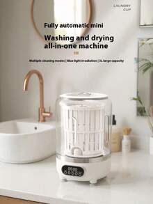 GENAI Mini mașină de spălat de 3L cu deshidratare și lumină UV, mașină de spălat portabilă pentru cămin, bebeluși și călătorii