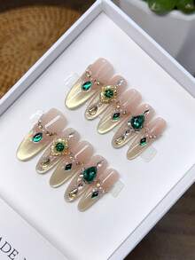 10 Stücke rein handgefertigte tragbare Nägel mit mittelovalem Nagelform, handbemalte Farbverlauf rosa Katzenauge Schleifen Nägel, hochwertige einfache Nägel, Vollabdeckung Fake Nägel, Y2K Nägel, einzigartige und nischenkreative Fake Nägel, Alltagsnägel, süßer moderner Stil Nägel, für den täglichen Gebrauch, abnehmbar und wiederverwendbar