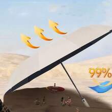 24-Rib Fully Automatic Umbrella, Rainproof And Sunproof Solid Color Folding Umbrella