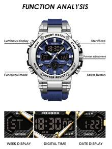 Foxbox LIGE Fashion Teenager Watch Waterproof Luminous Watch Electronic Display Date Calendar Small Window Accurate Clock Multifunction