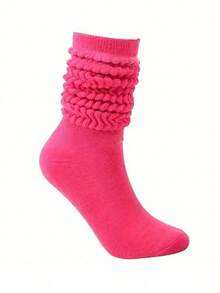 1/4 زوج جوارب كاجوال، جوارب متوسطة الطول ناعمة للجنسين، جوارب ضاغطة بلون واحد، جوارب دافئة وقابلة للتنفس للخريف/الشتاء، مناسبة كهدايا لعيد الهالوين والكريسماس