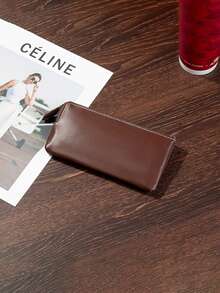 Retro Long Zipper Wallet Women's Long Clutch Wallet With Multiple Card Slots Business Style Card Holder Simple Design For WoMen Wallet Purse Wallet Long Wallet - Multicolor - View 7