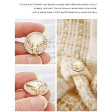 10pcs Christmas Diamond Studded Deer High-End Button, Gold Button, Suitable For Decorating Coats, Sweaters, Cardigans, Shirts And Other Clothing, Classic Style For Women's Coats, - Gold - View 8