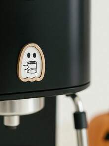 2pcs Halloween Ghost Coffee Maker Wooden Decor, Cute Ghost Design Decorative Wall Hanging, Perfect For Coffee Lovers, Halloween Kitchen Accessories, Suitable For Home, Coffee Shop And Wall Decoration Home Decor Halloween Decor Room Decor