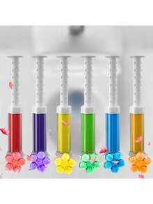 1/6/8/12pcs Toilet Cleaning Gel Stamps - 6 Scented Toilet Cleaning Gel, Long-Lasting Floral Shaped Bathroom Freshener, Keeps Toilet Clean And Fresh