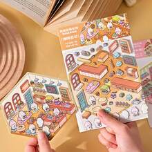 3D Miniature Scenic Stickers - Delicious Street Corner Dollhouse DIY Micro Landscape Decorative Materials