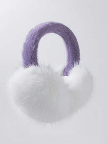 1 pieza Orejeras plegables, orejeras de color bloque de moda minimalistas, protección contra el frío de otoño/invierno - Multicolor - Ver 7