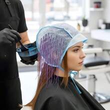 Hair Highlight Cap Blue Hair Highlighting Cap Kit Coloring Frosting Dye Kit With Plastic Crochet Hook Highlight Caps For Salon DIY Dyeing Hairdressing