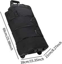 Maleta de viaje, mochila de viaje con ruedas giratorias, maleta con múltiples compartimentos, diseño plegable y rodante con correa para el hombro - 1 - Ver 5