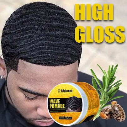 113g Rosemary Hair Oil By Adglamful, Castor Oil Wave Cream, Frizz Control, Strong Hold & Shine, No Residue, Moisturizing Hair Care Suitable For Dry, Curly, Coarse, Thick Hair